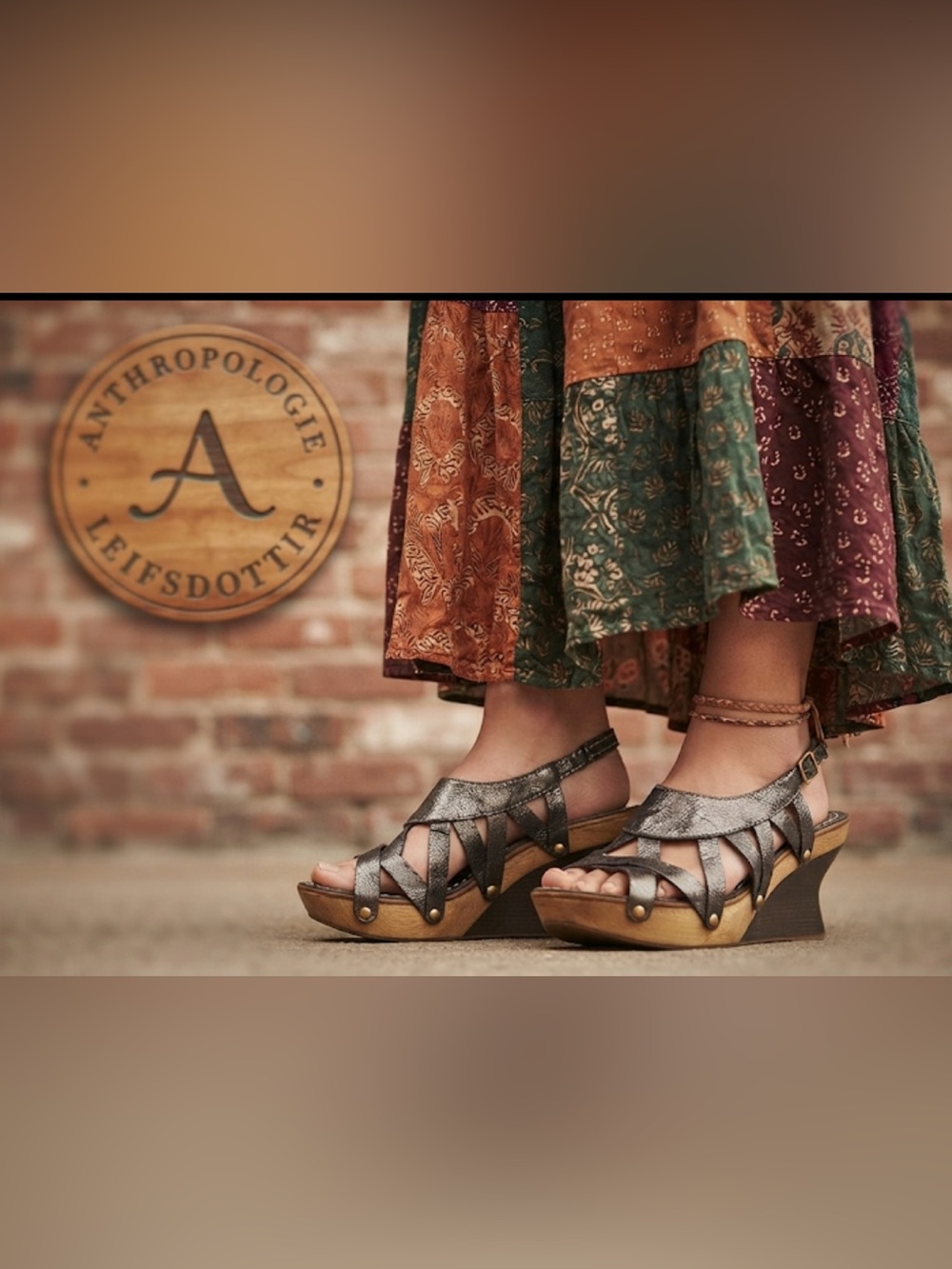 Authentic Anthropologie Leifsdottir designer leather wedge sandals sz 6